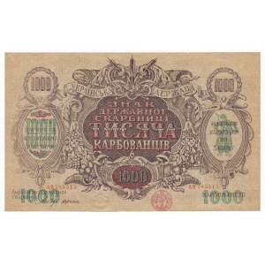 Ukraine, 1.000 karbovanets (1919) - wavy lines