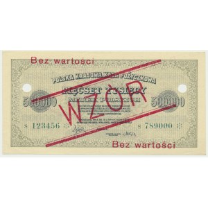 500.000 marek 1923 - WZÓR - S 123456 ❊ / S 789000 ❊