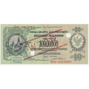 10 milionów marek 1923 - WZÓR - C123456 / C789000 -