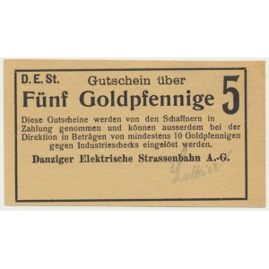 Gdańsk, Danziger Elektrische Strassenbahn A.-G., 5 Goldpfennige