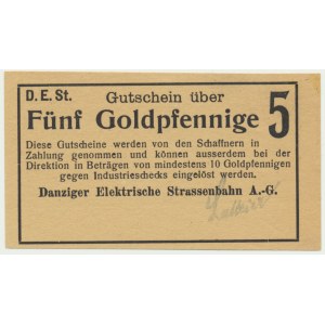 Danzig, Danziger Elektrische Strassenbahn A.-G., 5 Goldpfennige