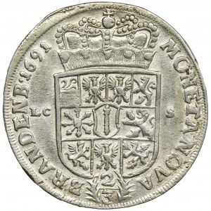 Germany, Brandenburg-Prussia, Friedrich III, 2/3 Thaler (gulden) Berlin 1691 LCS