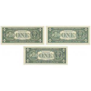 USA, zestaw 1 dolar 1981-1995 (3 szt.) - różne roczniki