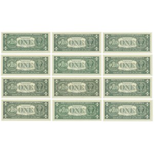 USA, 1$ 1981 - Full set of all district serial letters A - L (12pcs.)