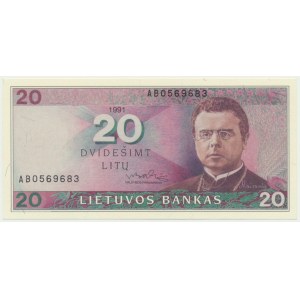 Lithuania, 20 litu 1991 - AB -