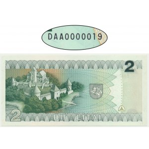 Lithuania, 2 litu 1993 - DAA 0000019 - low serial number