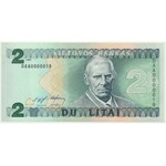 Lithuania, 2 litu 1993 - DAA 0000019 - low serial number