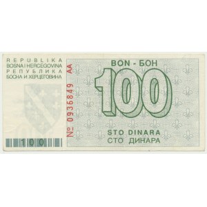 Bosnia and Herzegovina, 100 dinara 1992