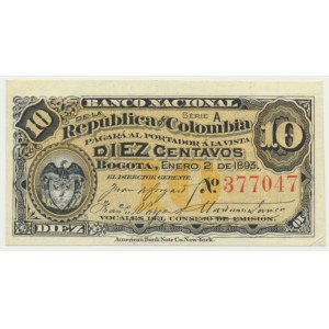 Kolumbia, 10 centów 1893