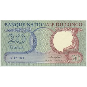 Kongo, 20 franków 1962