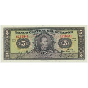 Ecuador, 5 sucres 1953