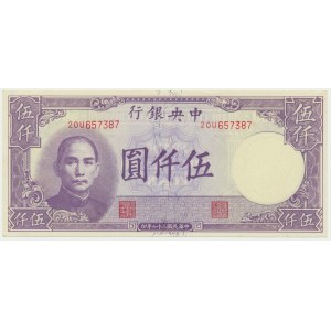 China, 5.000 yuan 1947