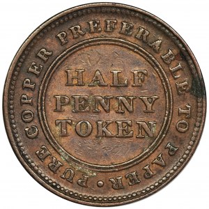 Canada, Nova Scotia, 1/2 Penny Token 1813 - RARE