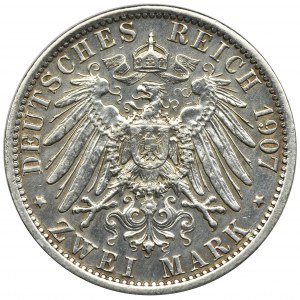 Germany, Kingdom of Prussia, Wilhelm II, 2 Mark Berlin 1907 A