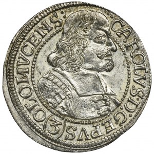 Austria, Biskupstwo Ołomuniec, Karol II von Liechtenstein, 3 Krajcary Kromieryż 1670