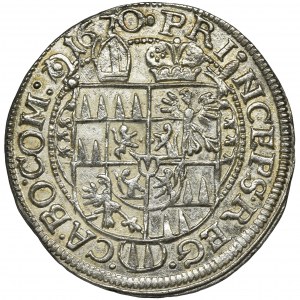 Austria, Biskupstwo Ołomuniec, Karol II von Liechtenstein, 3 Krajcary Kromieryż 1670