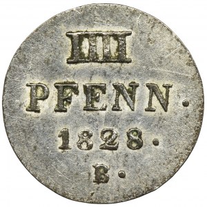 Germany, Braunschweig-Calenberg-Hannover, Georg IV, 4 Pfennig 1828 B