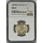 30 kopiejek = 2 złote Warszawa 1839 MW - NGC MS63 - PIĘKNE