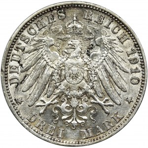 Germany, Bavaria, Otto, 3 mark Munich 1910 D