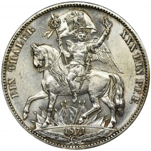 Germany, Saxony, Johann V, Thaler (Siegestaler) Dresden 1871 B