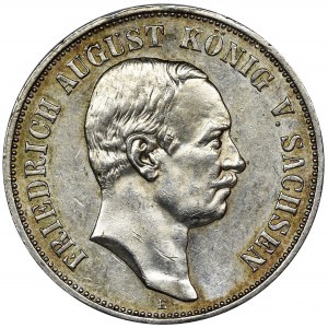 Germany, Saxony, Friedrich August III, 5 Mark Muldenhütten 1914 E