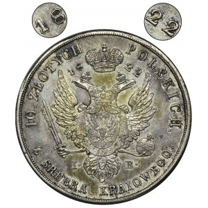 Polish Kingdom, 10 zlotych polskich 1822 IB - RARE