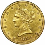 USA, 10 Dolarów Carson City 1890 CC - RZADKIE