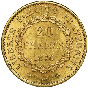 France, III Republic, 20 Francs Paris 1876 A