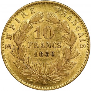 Francja, Napoleon III, 10 Franków Strasbourg 1866 BB