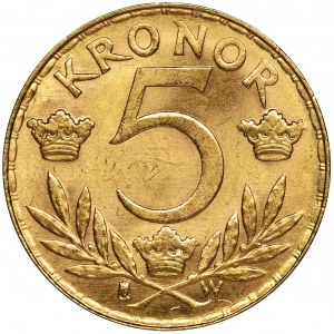 Sweden, Gustaf V, 5 Kronor Stockholm 1920