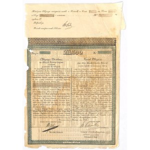 3% obligacja Pożyczki Udziałowej na 300 zł, 1829 - podpis Łubieński