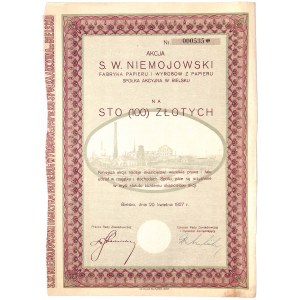S. W. Niemojowski Fabryka Papieru i Wyrobów z Papieru S.A. - 100 zł