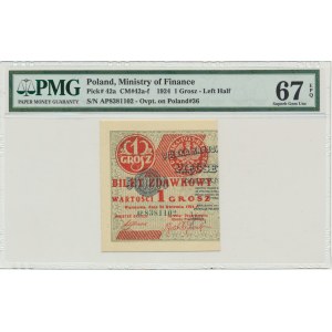 1 grosz 1924 - AP - lewa połowa - PMG 67 EPQ