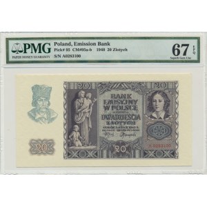 20 złotych 1940 - A - PMG 67 EPQ