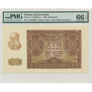 100 złotych 1940 - A - PMG 66 EPQ