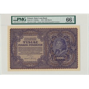 1.000 marek 1919 - I Serja B - PMG 66 EPQ