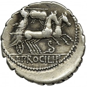 Roman Republic, L. Procilius, Denarius serratus