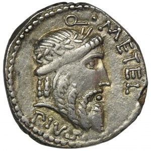 Roman Republic, Q. Caecilius Metellus Pius Scipio, Denarius
