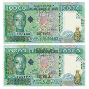 Gwinea, zestaw 10.000 franków 2008 (2 szt.)