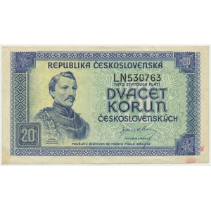 Czechoslovakia, 20 korun (1945)