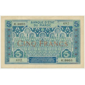 Morocco, 5 francs (1924)