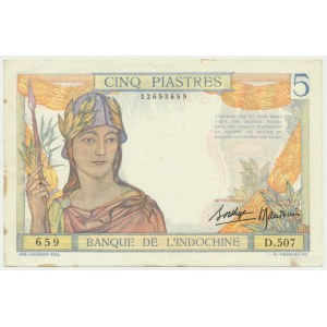 French Indo-China, 5 piastres (1936)
