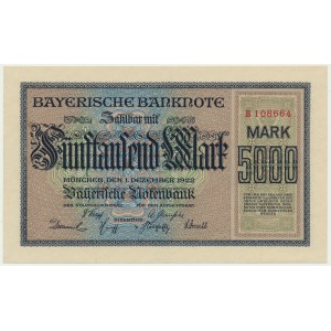 Germany (Bavaria), 5.000 mark 1922