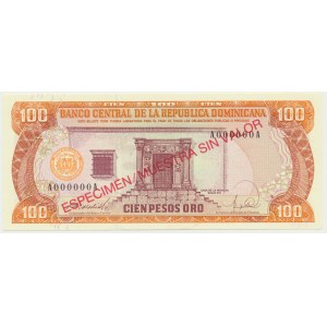 Dominicana, 100 pesos 1988 - SPECIMEN -