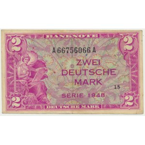 Aliancki pieniądz okupacyjny, 2 marki 1948 - rzadszy