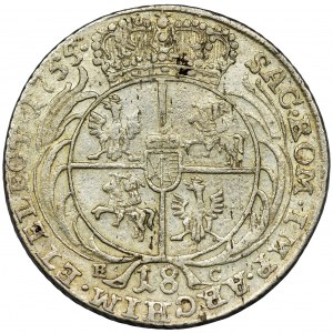 Augustus III of Poland, 18 Groschen Leipzig 1755 EC