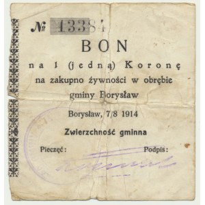 Borysław, 1 korona 1914 - niekasowany - RZADKOŚĆ