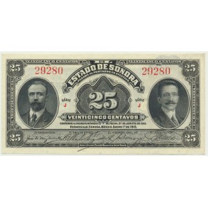 Mexico Revolution, 25 cents 1915