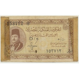 Egypt, 5 piastres 1940
