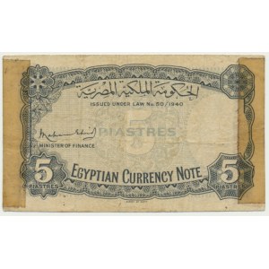 Egipt, 5 piastres 1940